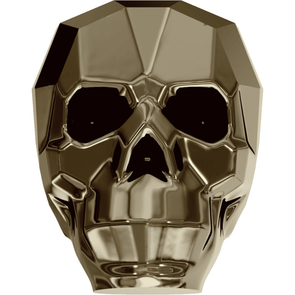 skull metallic gold x 2